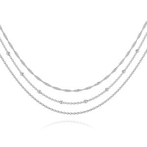 Elegant Silver Layered Necklace